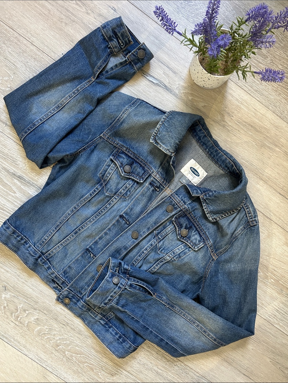 Old Navy Dark Medium Blue Denim Jacket